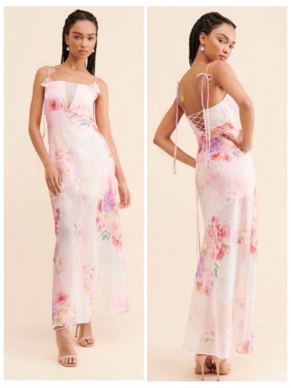 For Love & Lemons Lisa Floral Organza Maxi Dress - Picture 10 of 13